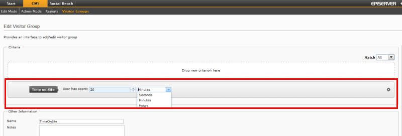 timeonsitecriterion