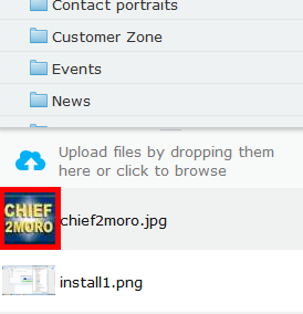 Thumbnails in the media edit interface